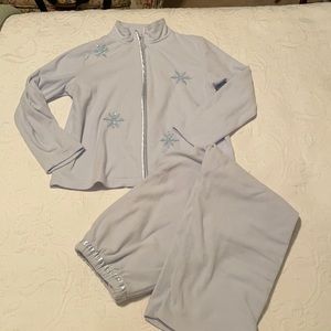 JK Intimates periwinkle blue fleece set petite med